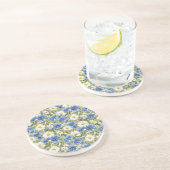 Dessous De Verre En Grès Fleurs de marguerite bleues blanches (Côté)