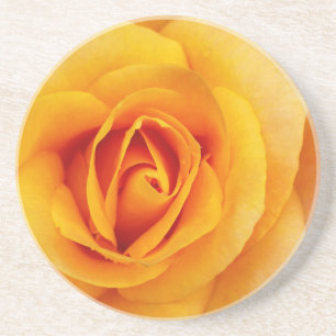 Dessous De Verre En Grès fleurs de rose jaune