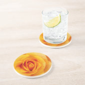 Dessous De Verre En Grès fleurs de rose jaune (Côté)