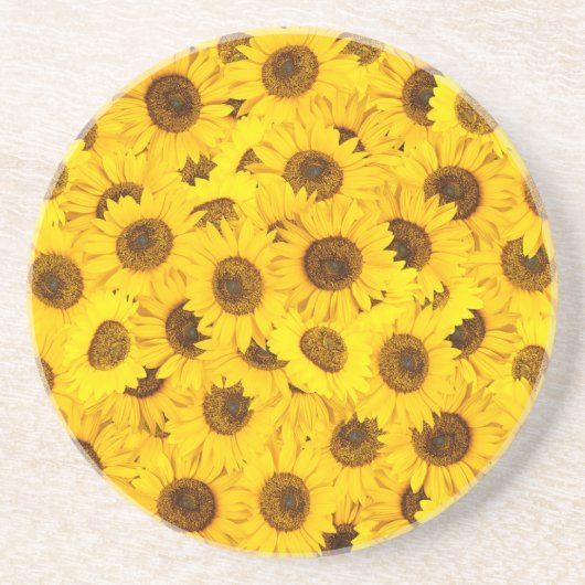 Dessous De Verre En Grès Fleurs de soleil (Devant)