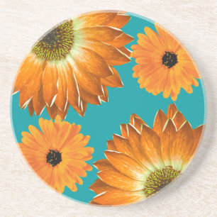 Dessous De Verre En Grès Fleurs de soleil élégantes