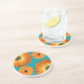 Dessous De Verre En Grès Fleurs de soleil élégantes (Côté)