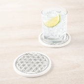 Dessous De Verre En Grès FLEURS DE VIE - argent (Côté)