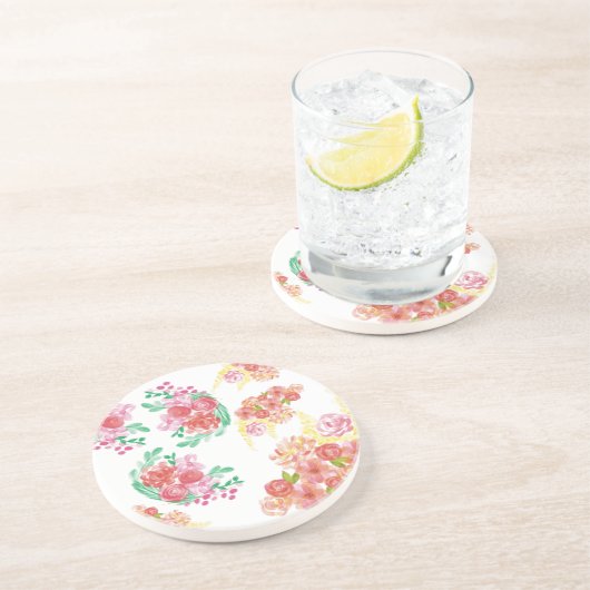 Dessous De Verre En Grès Fleurs d'eau (Côté)