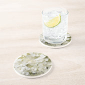 Dessous De Verre En Grès Fleurs d'Hydrangée Blanche (Côté)