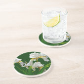 Dessous De Verre En Grès Fleurs d'Iris à poils blancs (Côté)