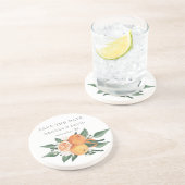 Dessous De Verre En Grès Fleurs d'Orange Botanique de Citron pour Mariage (Côté)