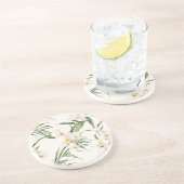 Dessous De Verre En Grès Fleurs d'orchidées blanches tropicales (Côté)