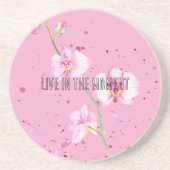 Dessous De Verre En Grès Fleurs d'orchidées roses (Devant)