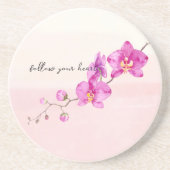 Dessous De Verre En Grès Fleurs d'orchidées roses (Devant)