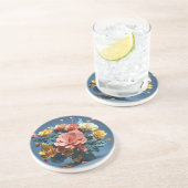 Dessous De Verre En Grès fleurs en papier 3d (Côté)