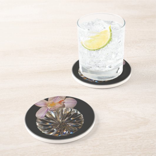 Dessous De Verre En Grès Fleurs et cristal (Côté)
