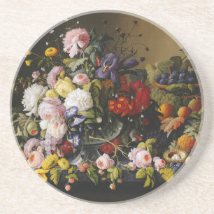 Dessous De Verre En Grès Fleurs et fruits vintages