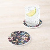 Dessous De Verre En Grès Fleurs et papillons de printemps antiques (Côté)