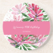 Dessous De Verre En Grès Fleurs Fleur Fleur Art original Aquarelle Monogram (Devant)