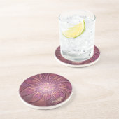 Dessous De Verre En Grès Fleurs fractales modernes abstraites Nom Couleurs (Côté)
