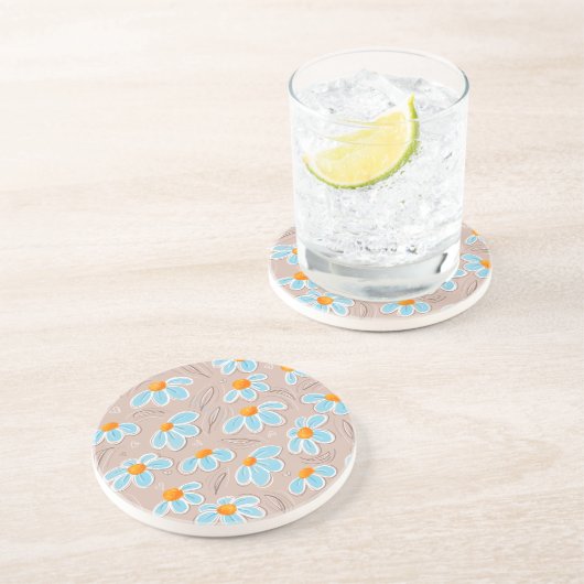 Dessous De Verre En Grès Fleurs Heureuses Grès (Côté)