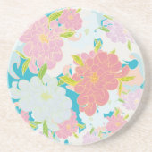 Dessous De Verre En Grès fleurs japonaises (Devant)