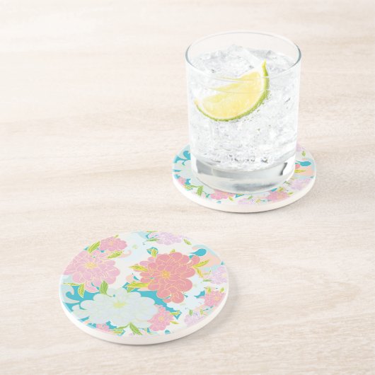 Dessous De Verre En Grès fleurs japonaises (Côté)