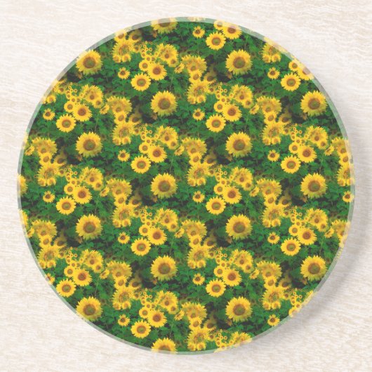 Dessous De Verre En Grès fleurs jaunes (Devant)