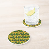 Dessous De Verre En Grès fleurs jaunes (Côté)
