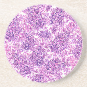 Dessous De Verre En Grès Fleurs lilas rose aquarelle