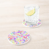 Dessous De Verre En Grès Fleurs pastel abstraites (Côté)