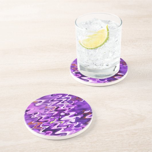 DESSOUS DE VERRE EN GRÈS FLEURS PURPLES (Côté)