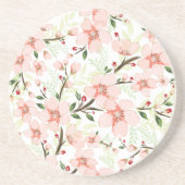 Dessous De Verre En Grès Fleurs roses (Devant)