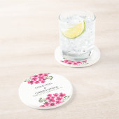 Dessous De Verre En Grès Fleurs roses à l'aquarelle-53431 (Côté)