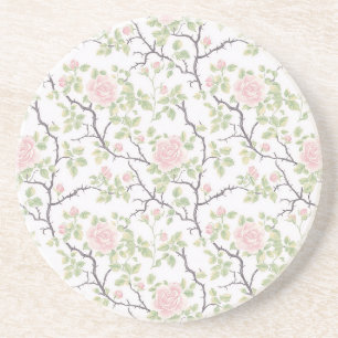 Dessous De Verre En Grès Fleurs roses blush chic romantique