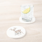 Dessous De Verre En Grès Fleurs roses de cerf (Côté)