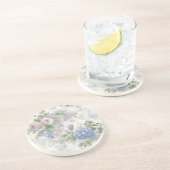 Dessous De Verre En Grès Fleurs roses violettes romantiques (Côté)