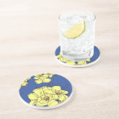 Dessous De Verre En Grès Fleurs sauvages jaunes dessinées à la main sur ble (Côté)