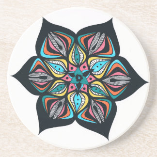 Dessous De Verre En Grès fleurs sauvages : psychopathe coloré