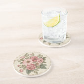 Dessous De Verre En Grès Fleurs Shabby Chic (Côté)