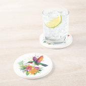 Dessous De Verre En Grès Fleurs tropicales des colibris (Côté)