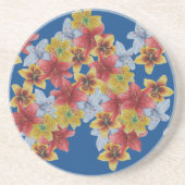 Dessous De Verre En Grès fleurs uniques grandes et audacieuses colorées flo (Devant)