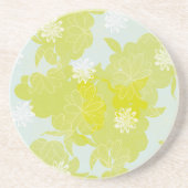 Dessous De Verre En Grès Fleurs vertes (Devant)