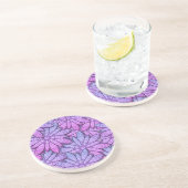 Dessous De Verre En Grès Fleurs violettes amusantes (Côté)
