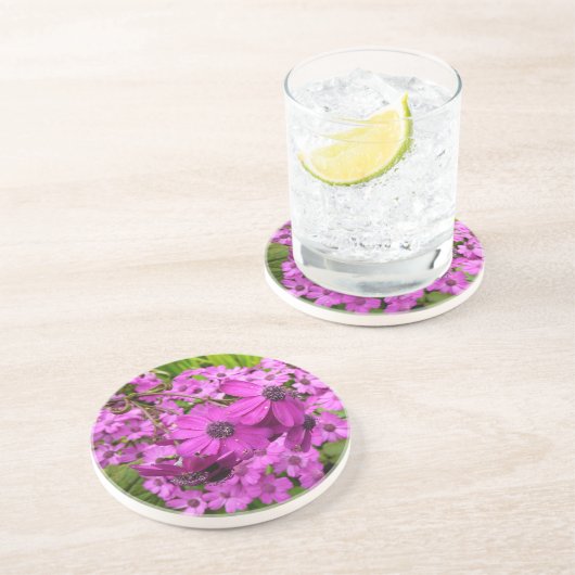 Dessous De Verre En Grès Fleurs violettes de San Francisco (Côté)