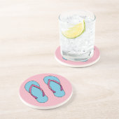 Dessous De Verre En Grès Flip Flops de plage (Côté)