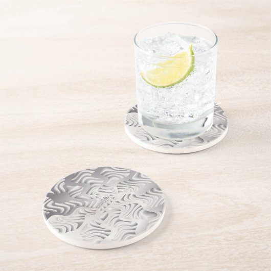Dessous De Verre En Grès flocon d'argent (Côté)