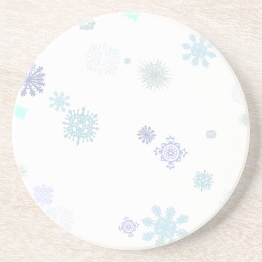 Dessous De Verre En Grès Flocons de neige pâles (Devant)