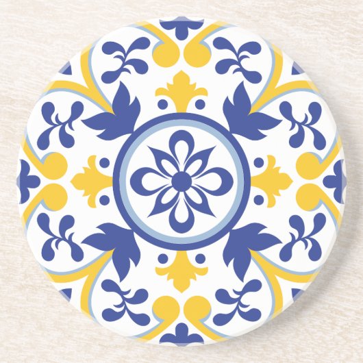 Dessous De Verre En Grès Floraison méditerranéenne (Devant)