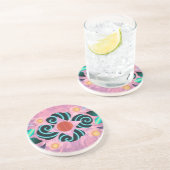 Dessous De Verre En Grès Floral (Côté)