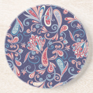 Dessous De Verre En Grès Floral Ethnique : Abstrait Oriental Sans Seamless.