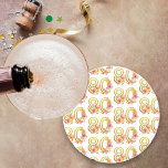 Dessous De Verre En Grès Floral Gold Number 80 Colorful 80th Birthday Cadea<br><div class="desc">dessous de verre cadeau de 80e anniversaire avec or numéro 80 décoré de jolies fleurs. Design féminin et élégant avec des arrangements floraux aquarelles dans les tons jaune rose orange et violet. Parfait pour un cadeau de gardiennage de 80e anniversaire utile avec tasse assortie disponible.</div>