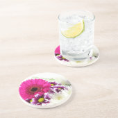 Dessous De Verre En Grès Floral rose (Côté)