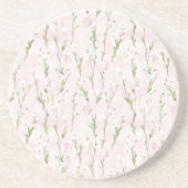 Dessous De Verre En Grès Floral rose pâle (Devant)